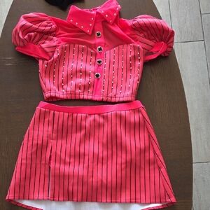 Pink Striped Two-Piece Set